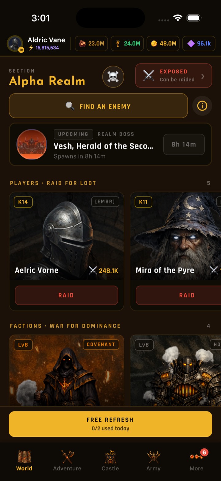 Reign of Embers — World Hub